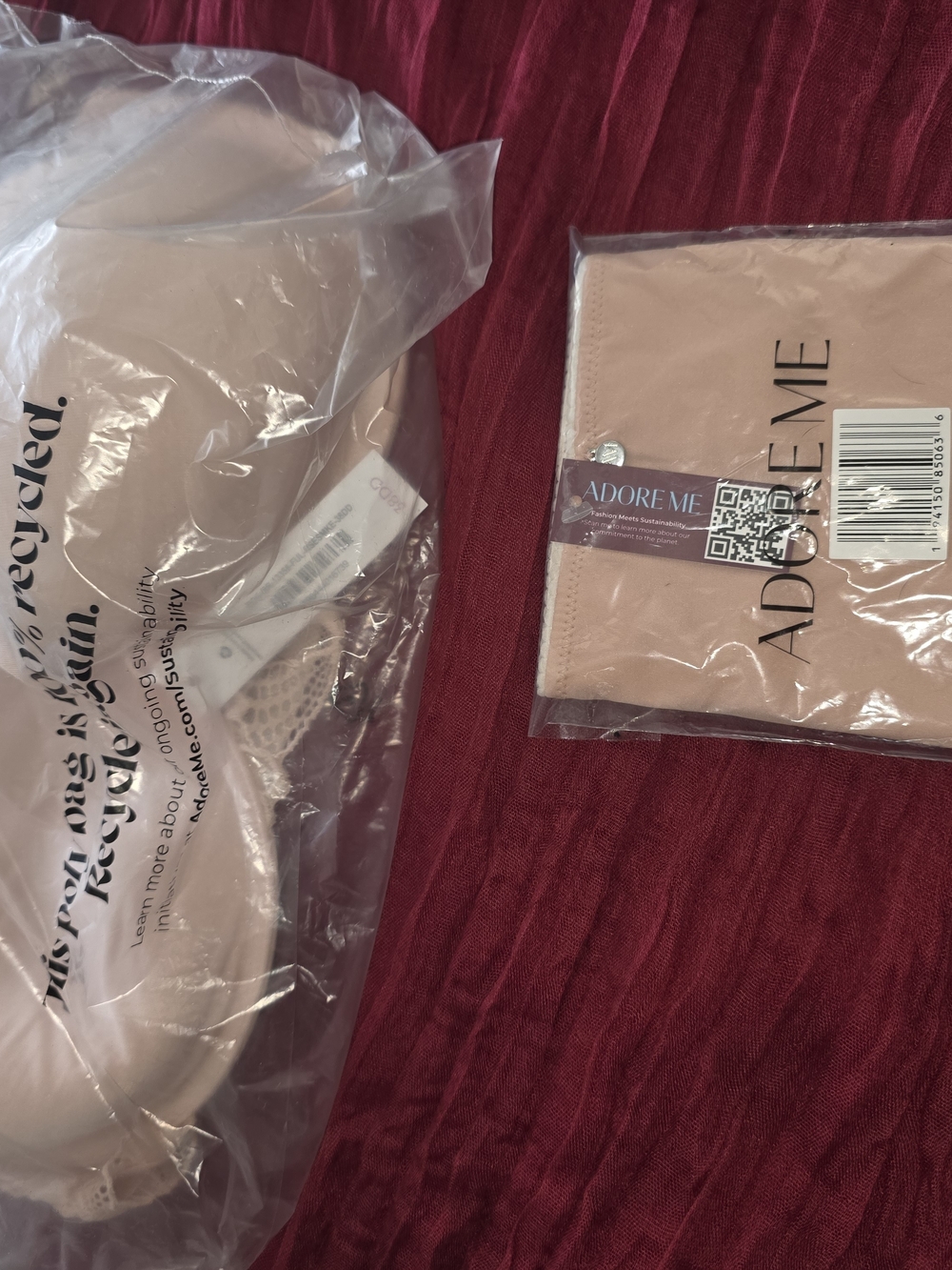 Adore Me Blush Pink Lingerie Storage Pouch Duo